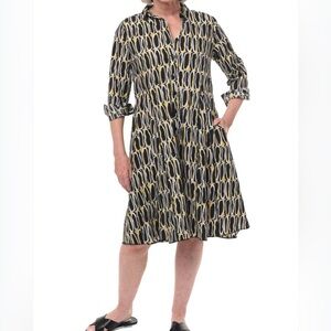 NWT Tulip Clothing Collins Womens Dress in Olive Oil Lagenlook Artsy Sz S